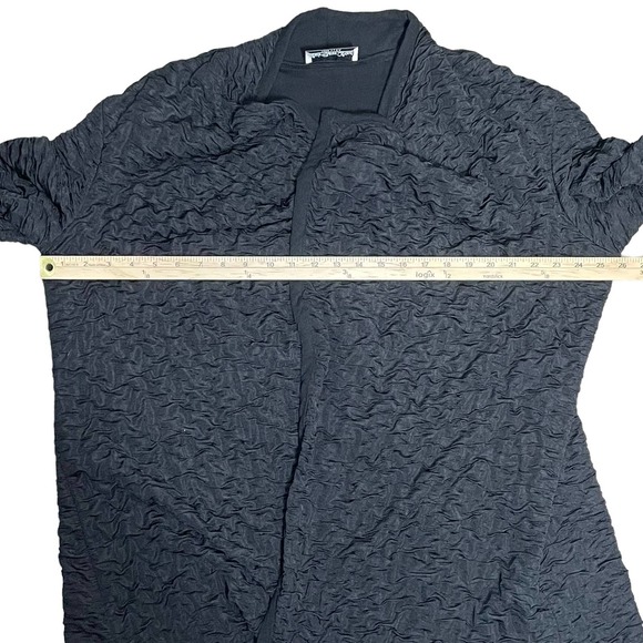 Sole Dione Studio Open Front Cascading Coatigan Black Women Plus Sz 2X Soho Art - Picture 9 of 11